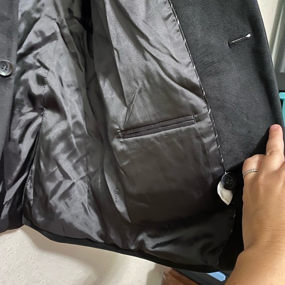 MURANO black velvet 2 button blazer jacket work event date winter size large - Picture 4 of 6